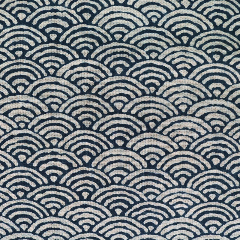 Seigaiha Midi No.5 - Dunkelblau