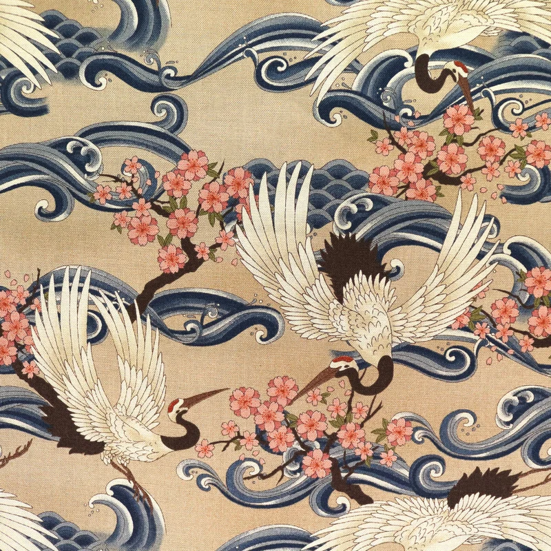 Kranich & Sakura - Beige