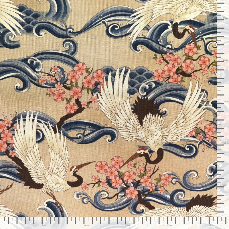 Kranich & Sakura - Beige