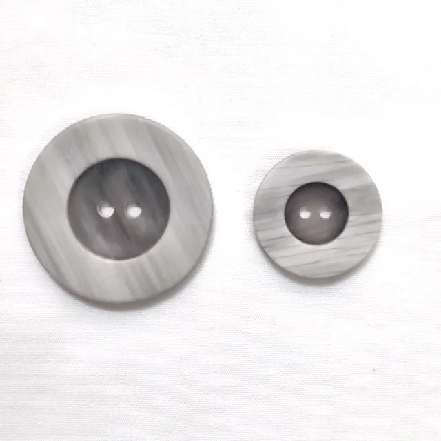 2-Loch-Knopf mit vertiefter Mitte, marmoriert – 23 und 35 mm