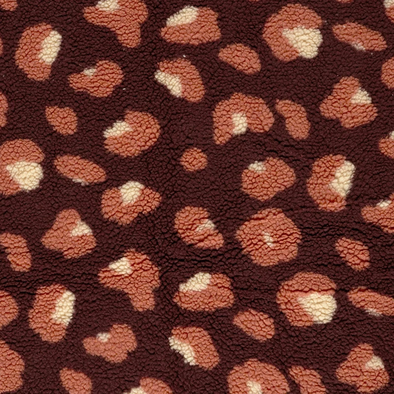 Sherpa-Fleece Leoparden – Bordeauxrot