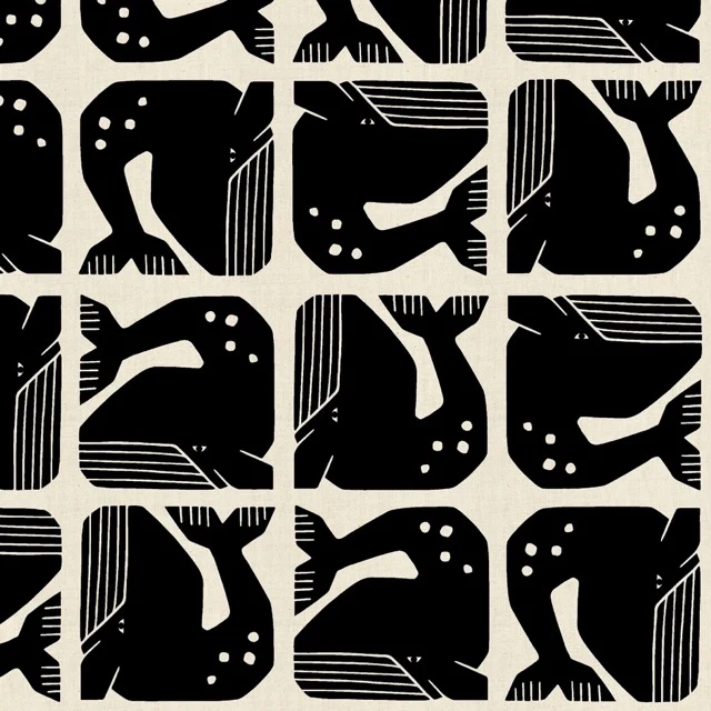 Grumpy Whale Baumwolle von Loes van Oosten