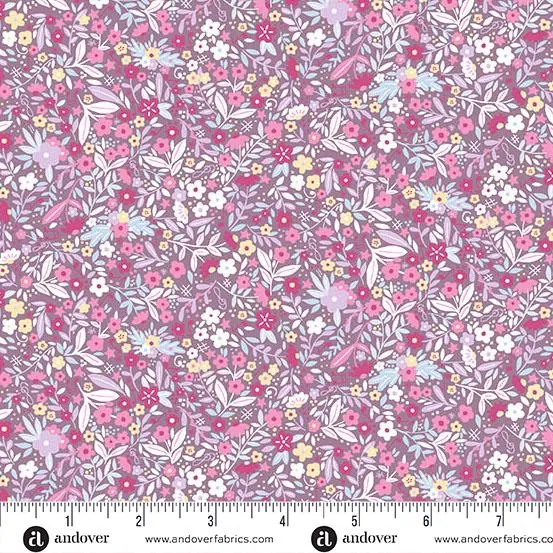 Makower UK, Dance Class-Floral Purple