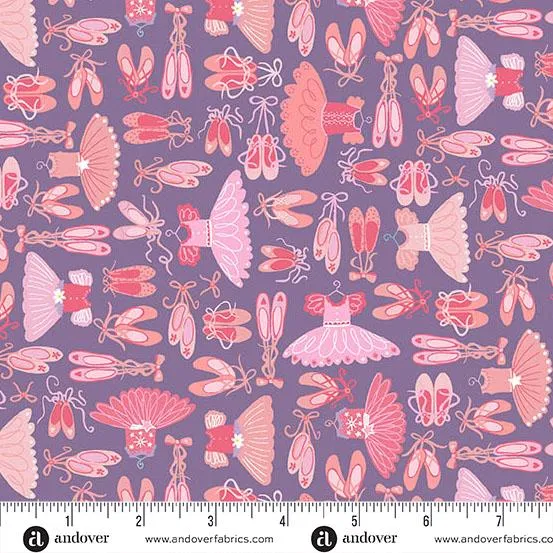 Makower UK, Dance Class-Tutus Purple