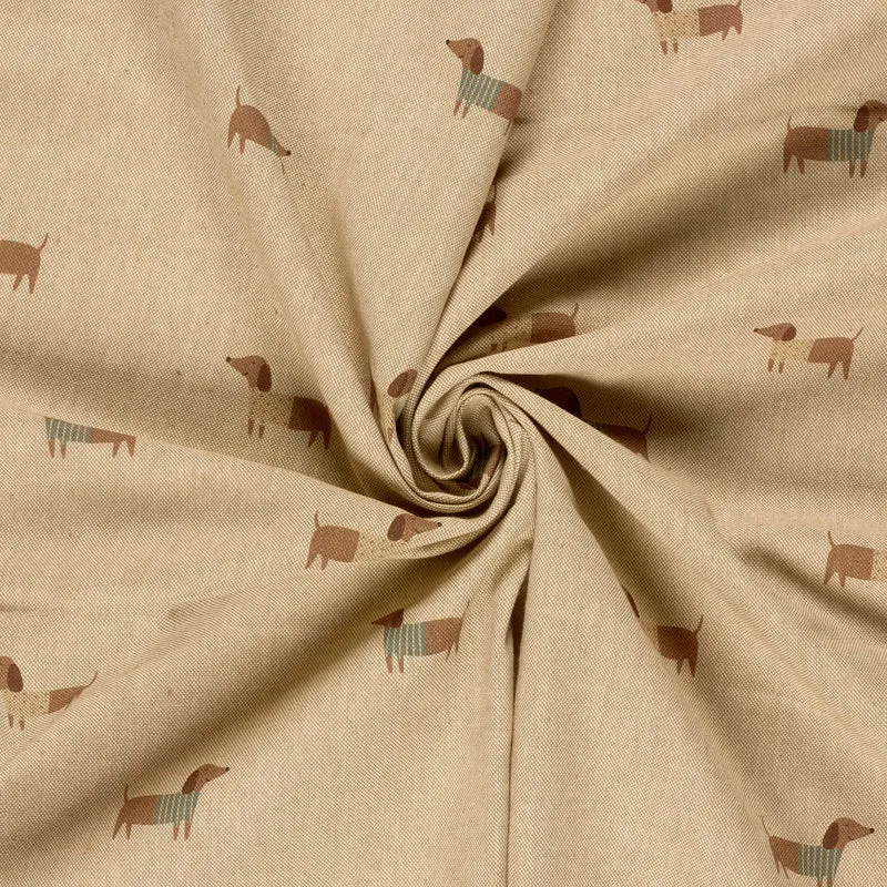 Leinenoptik Hunde – Beige
