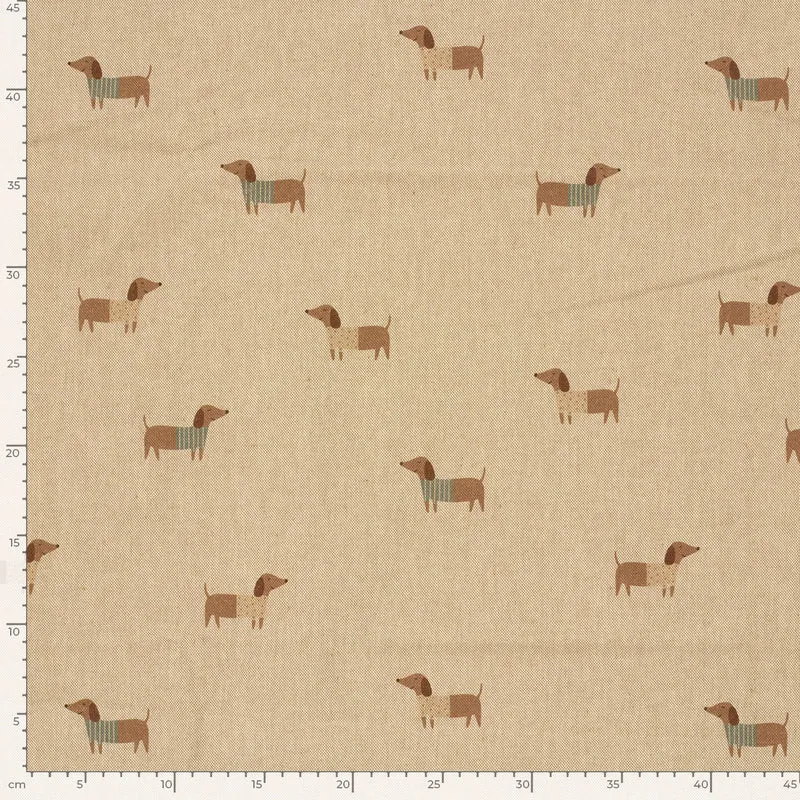 Leinenoptik Hunde – Beige
