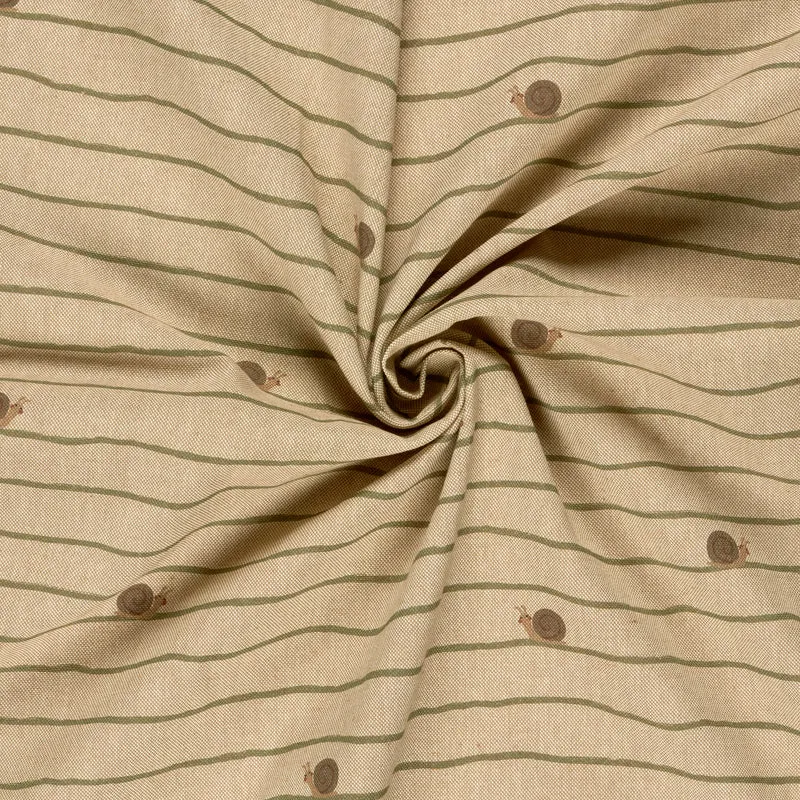 Leinenoptik Schnecken – Beige