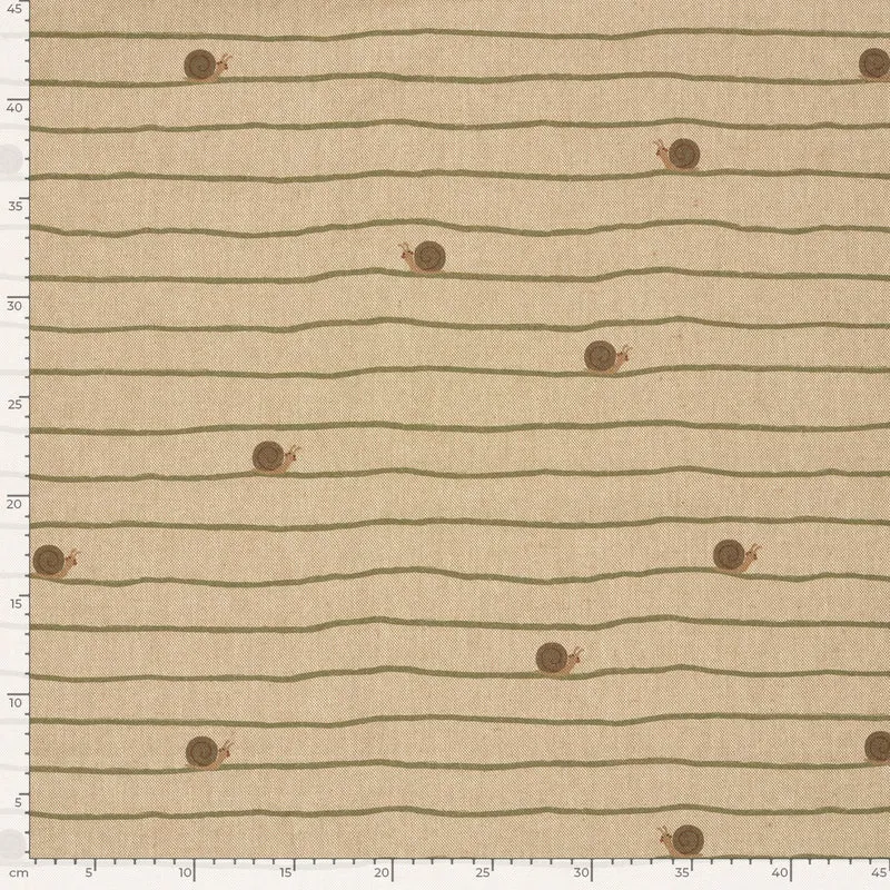 Leinenoptik Schnecken – Beige