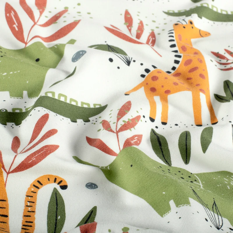 Jersey Elefanten; Krokodile; Tiger – Wollweiß