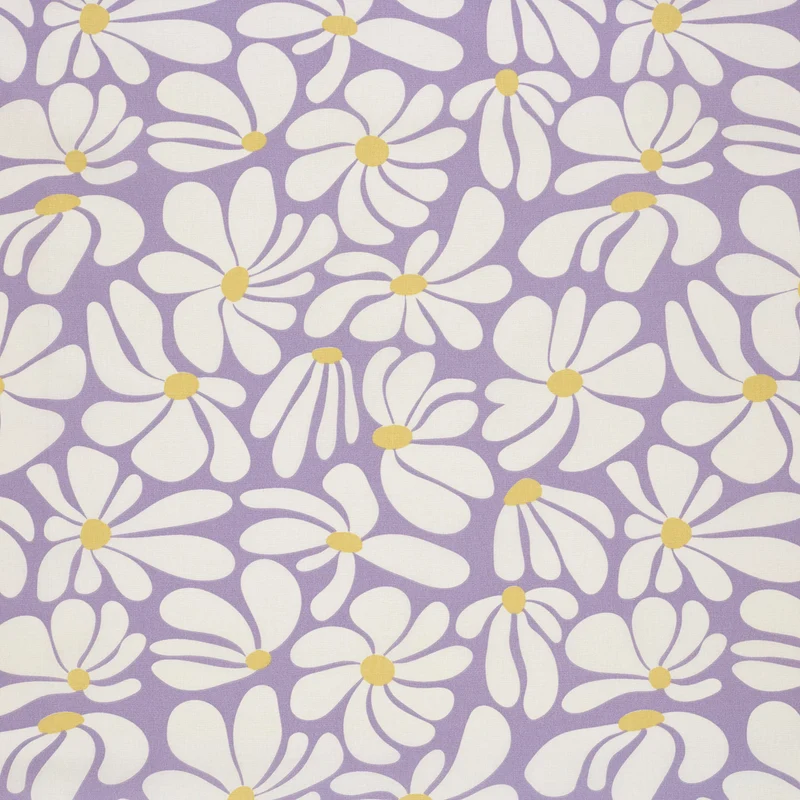 Baumwollpopeline Blumen – Lila
