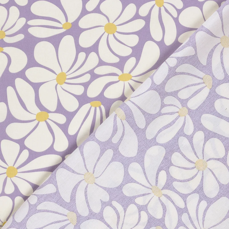 Baumwollpopeline Blumen – Lila