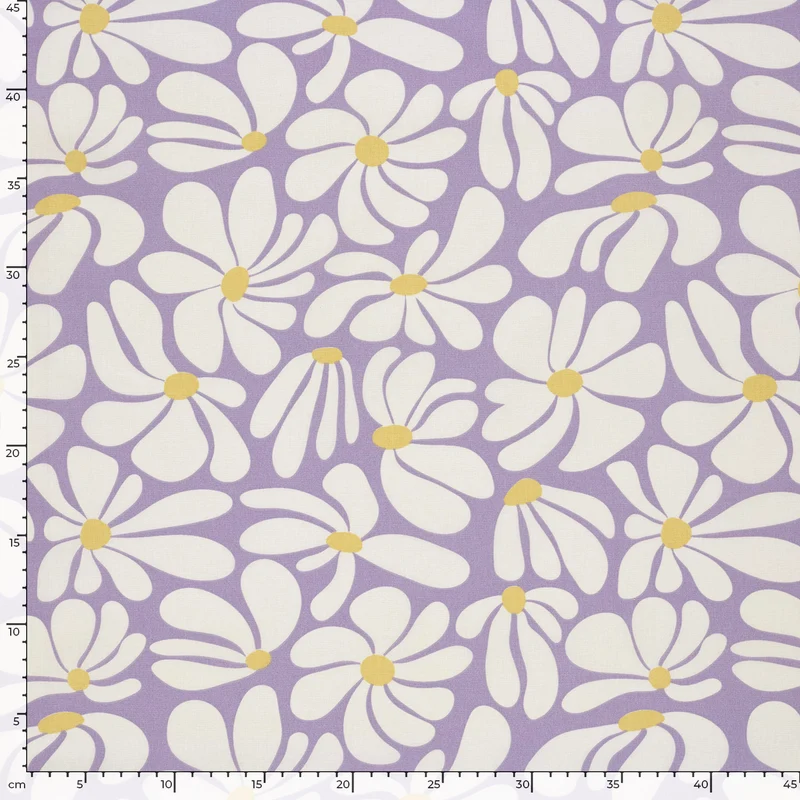 Baumwollpopeline Blumen – Lila
