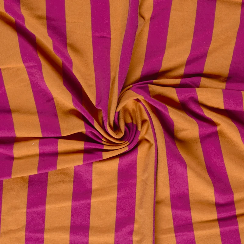 French Terry Streifen – Orange