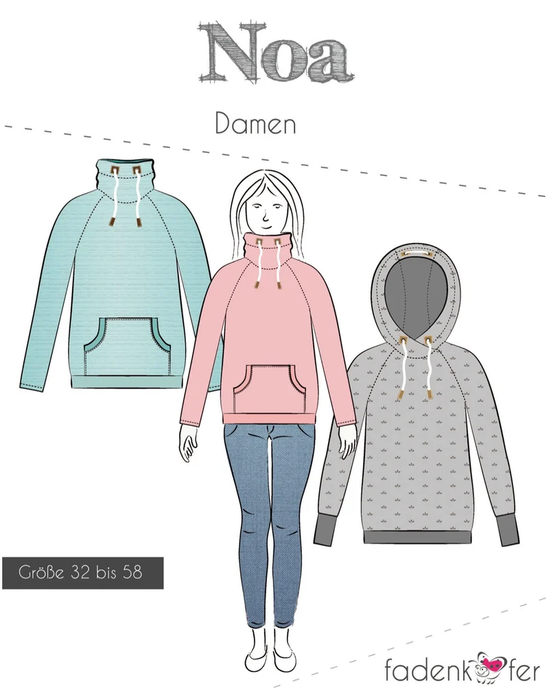 Fadenkäfer Schnittmuster "Noa" Hoodie Damen