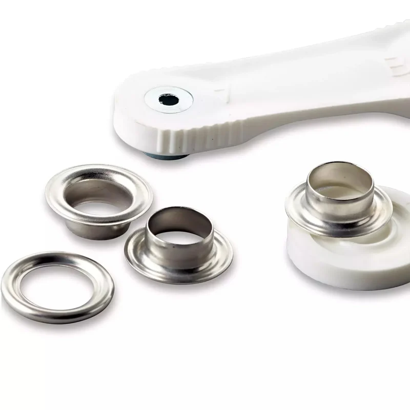 Ösen und Scheiben, 11 mm, silberfarbig