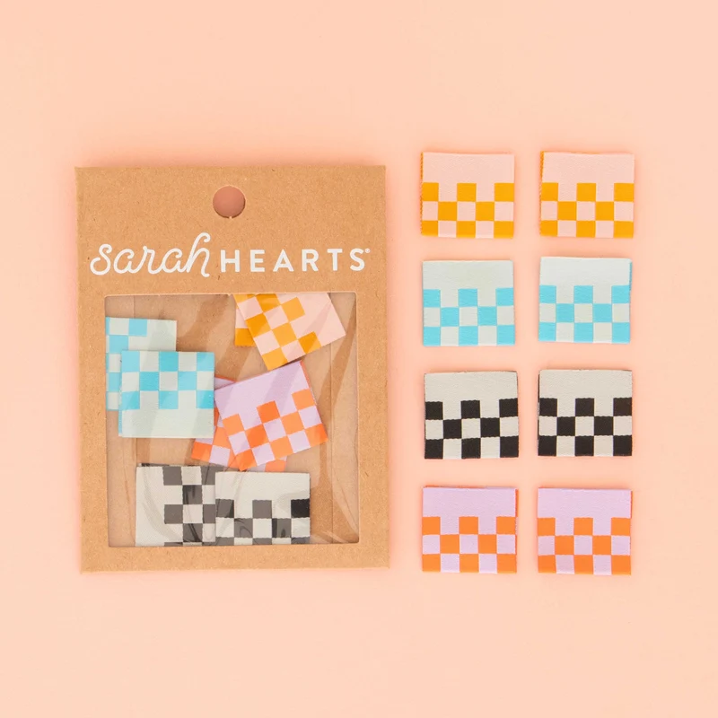 Checkerboard Falz-Etiketten – gewebte Labels von Sarah Hearts