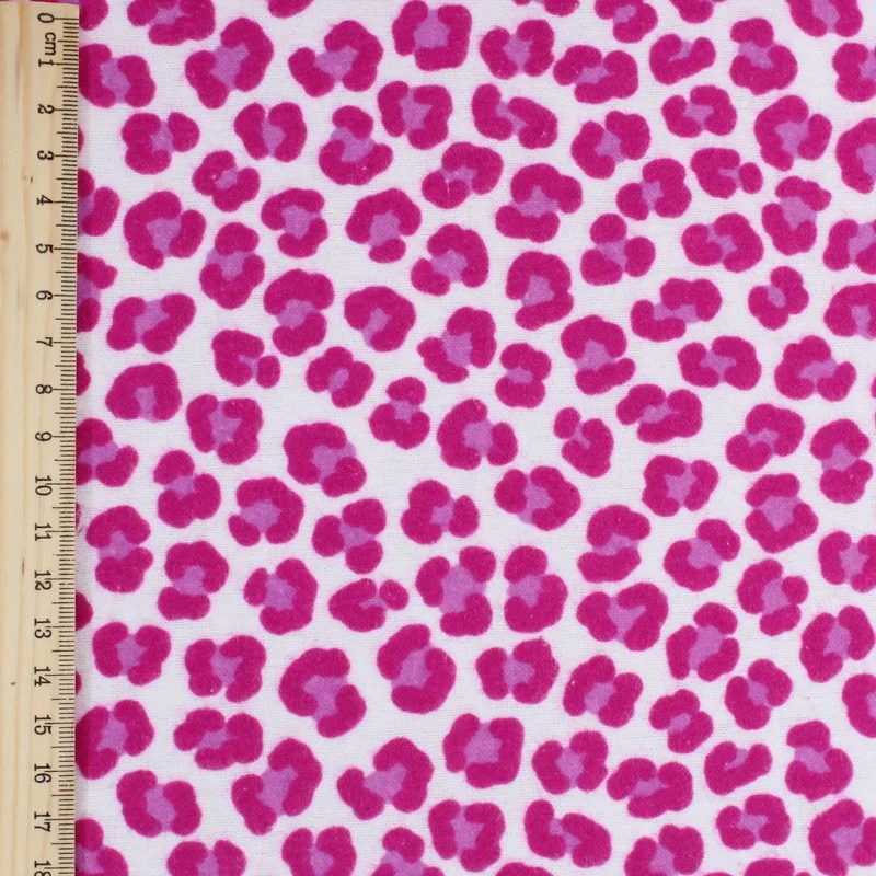 Flanellstoff Leopardenmuster Pink