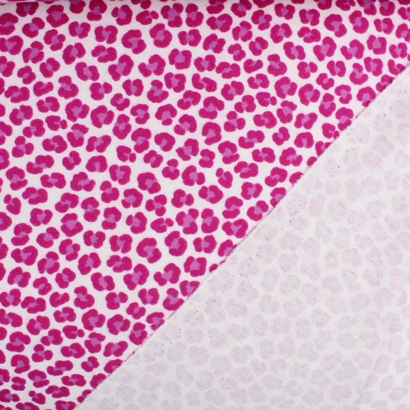 Flanellstoff Leopardenmuster Pink