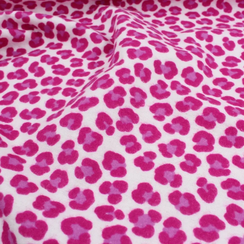 Flanellstoff Leopardenmuster Pink
