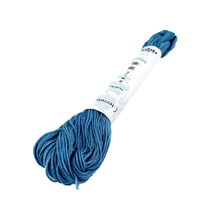 Indigo Sashiko Garn - handgefärbt - 01 kamenozoki