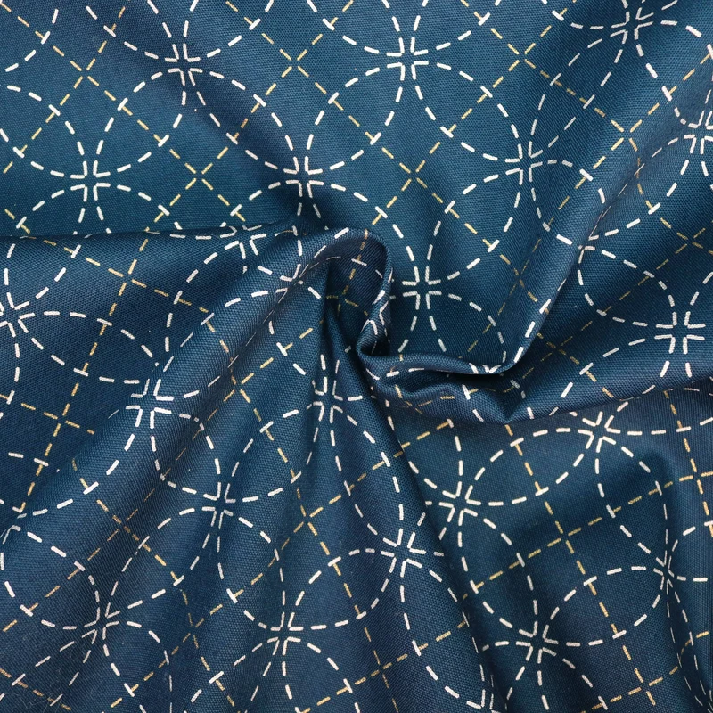 Sashiko Stoff Shippou - Dunkelblau