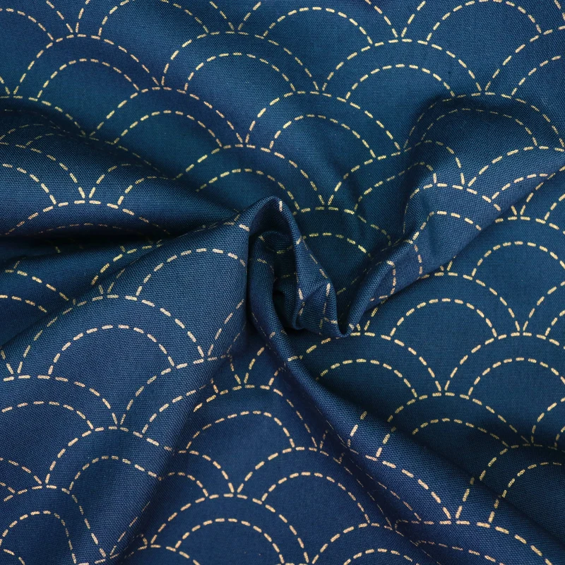 Sashiko Stoff Seigaha - Dunkelblau