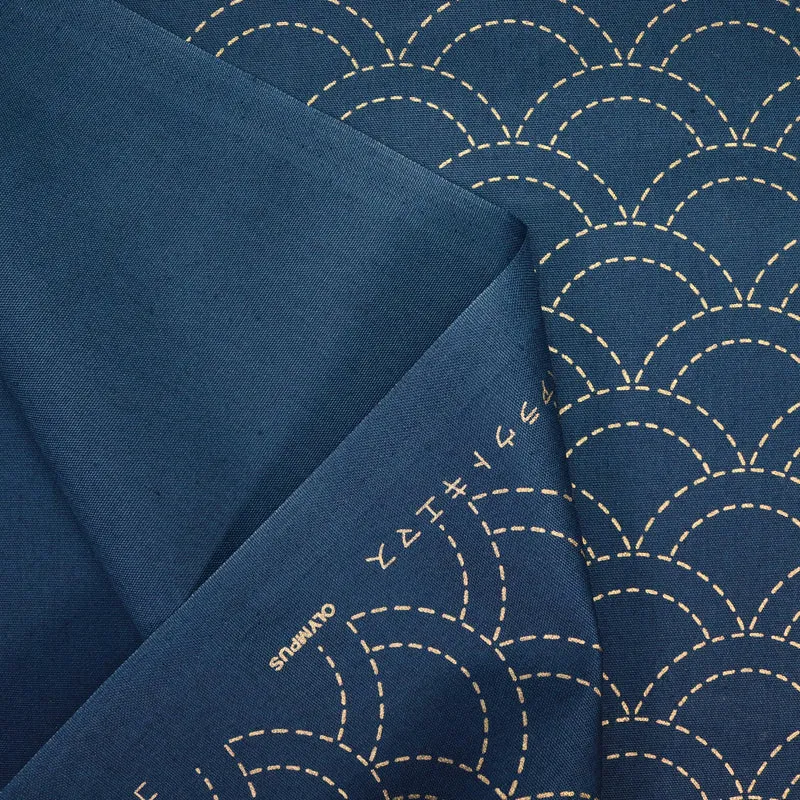 Sashiko Stoff Seigaha - Dunkelblau