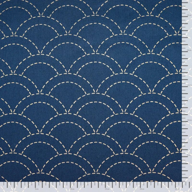 Sashiko Stoff Seigaha - Dunkelblau