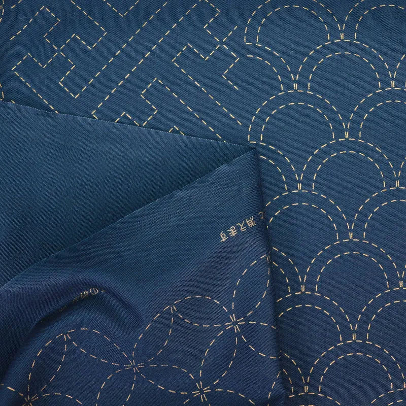 Sashiko Stoff Muster Mix No.2 - Dunkelblau