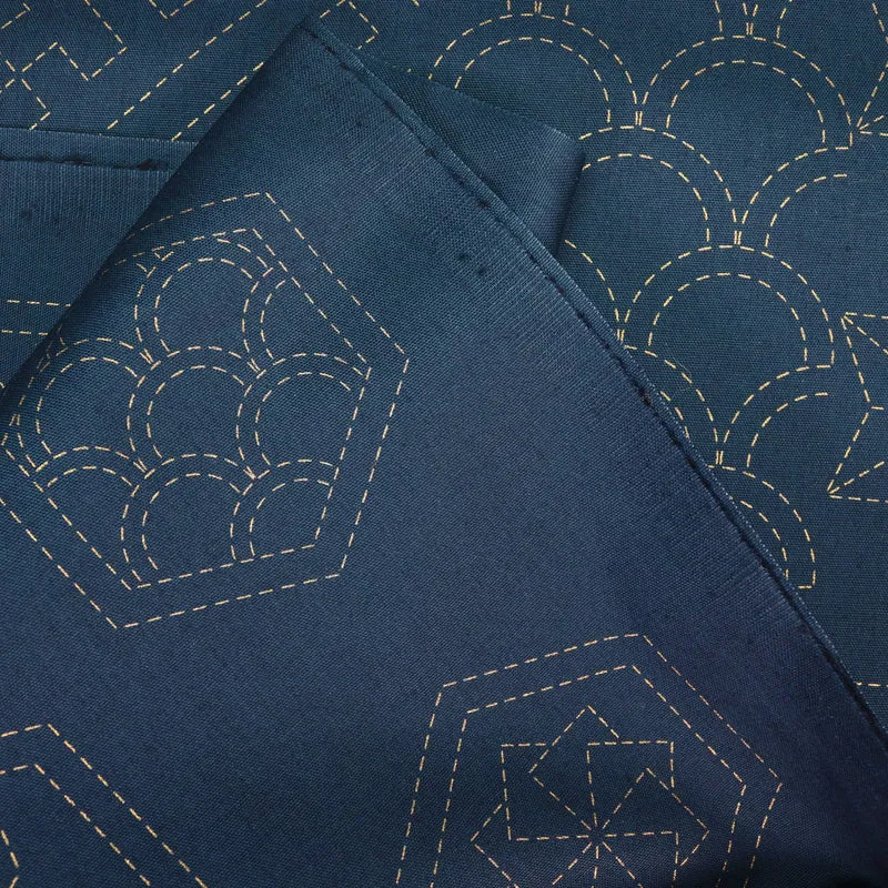 Sashiko Stoff Muster Mix No.2 - Dunkelblau