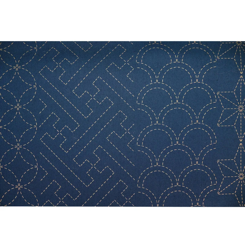 Sashiko Stoff Muster Mix No.2 - Dunkelblau