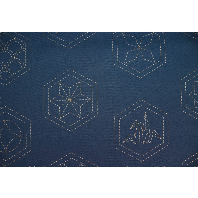 Sashiko Stoff Muster Mix No.2 - Dunkelblau