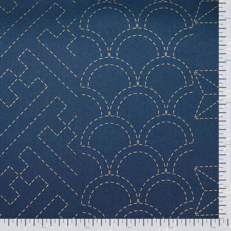 Sashiko Stoff Muster Mix No.2 - Dunkelblau