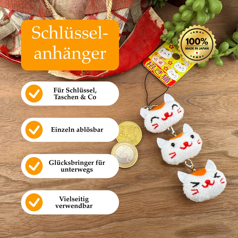 Schlüsselanhänger – Maneki Neko - Girlande