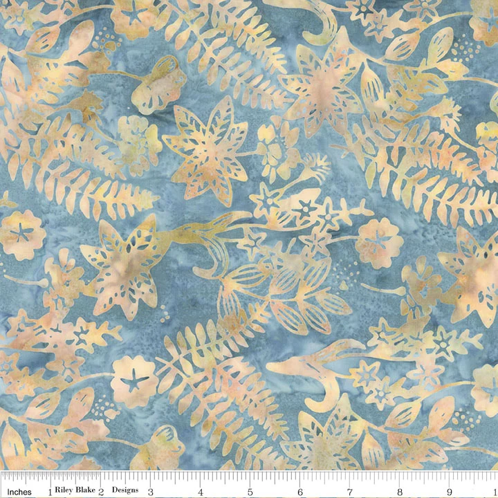 Snow Crystal Quilt Kit in Floral Grid Batiks, 68" X 74"