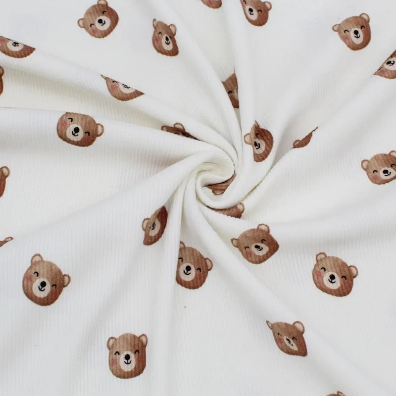 Rippenjersey Bärchen | Ecru