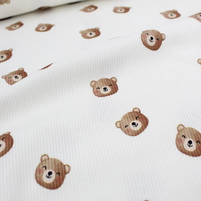 Rippenjersey Bärchen | Ecru