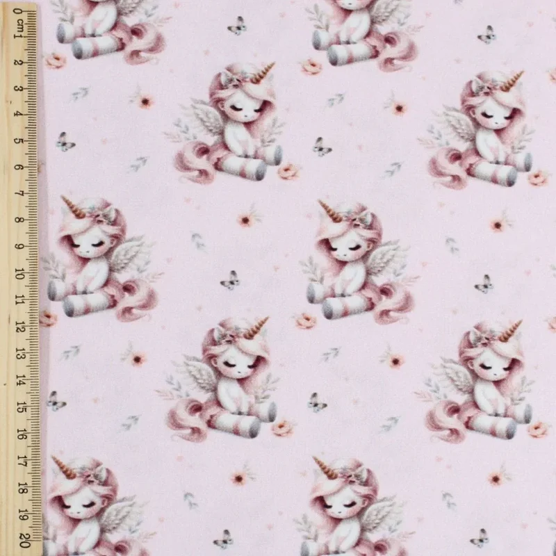 Baumwollstoff Einhörner | Rosa
