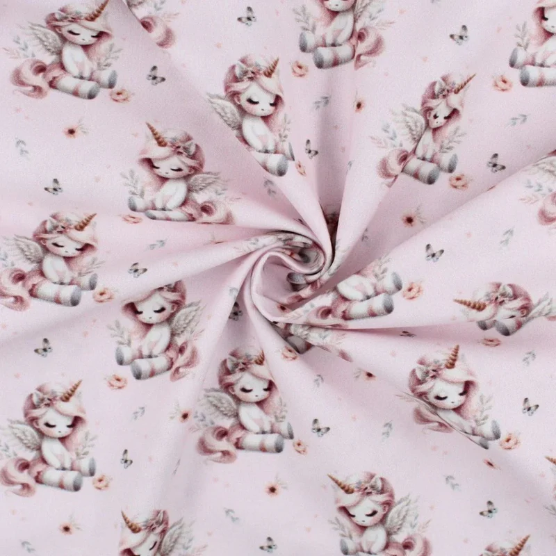 Baumwollstoff Einhörner | Rosa