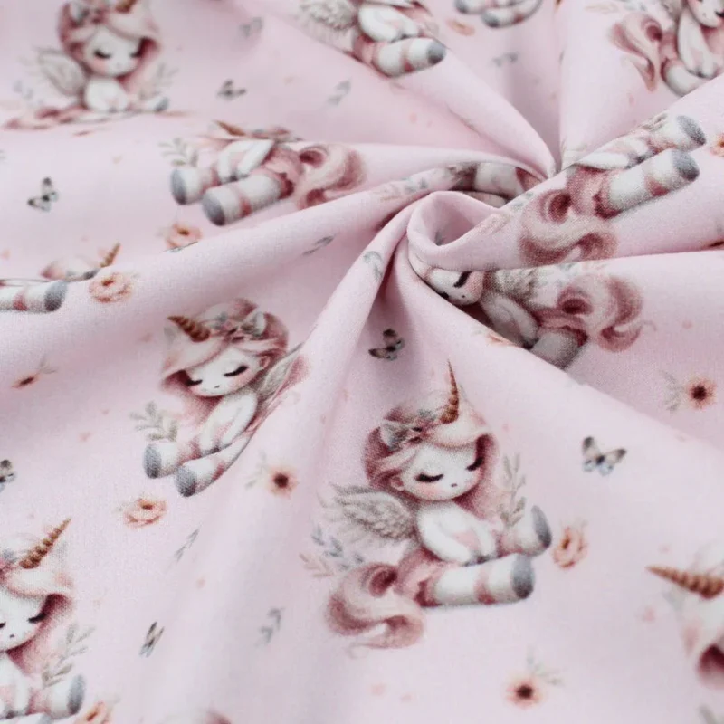 Baumwollstoff Einhörner | Rosa