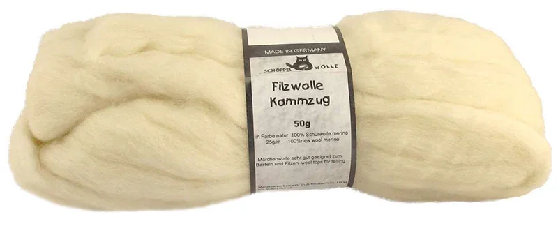 Filzwolle Kammzug | 100% Merino-Schurwolle