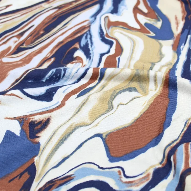 Viskosejersey Wellen | Jeansblau