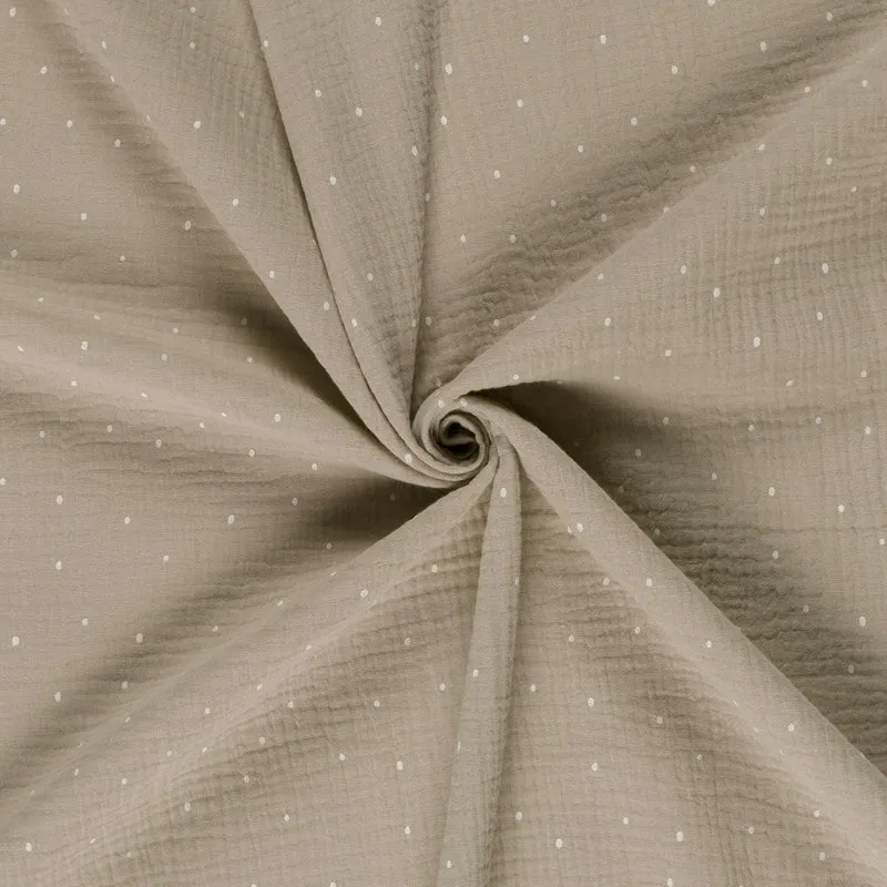 Musselin Punkte beige