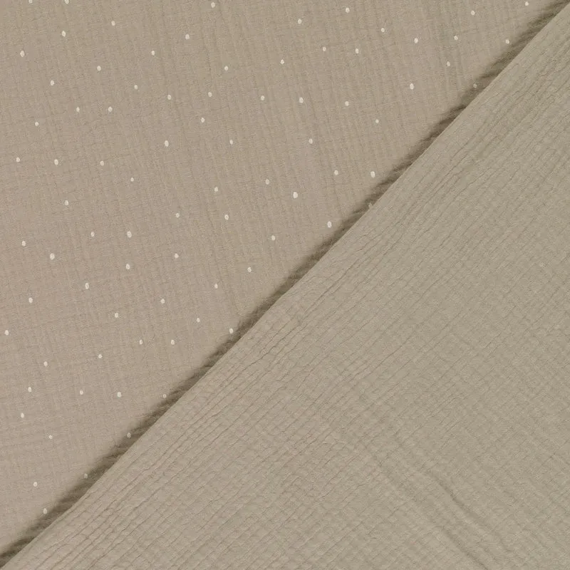 Musselin Punkte beige