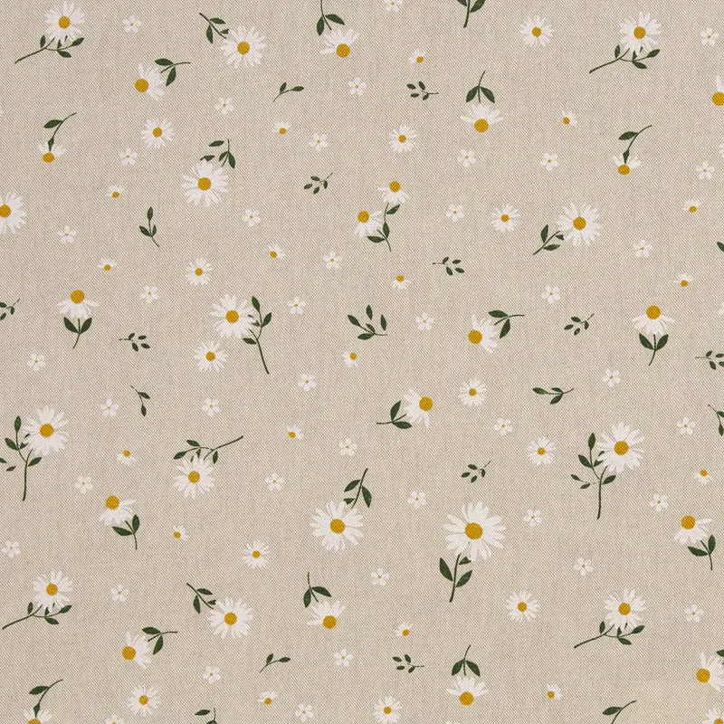 Canvas Leinenoptik Gänseblümchen beige Swafing Petra