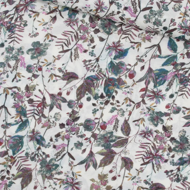 Viskosestoff Zauberhaftes Blumenfeld