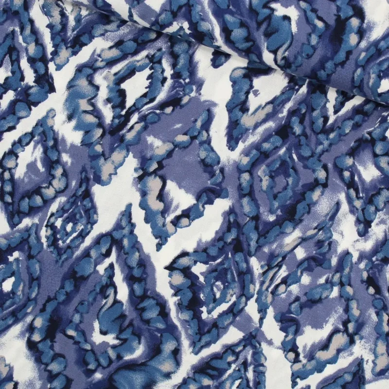 Viskosestoff Abstrakt Blau-Weiß