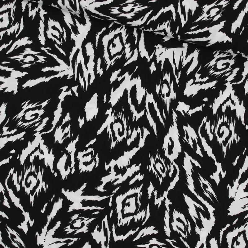 Viskosestoff Abstrakt Schwarz-Weiß