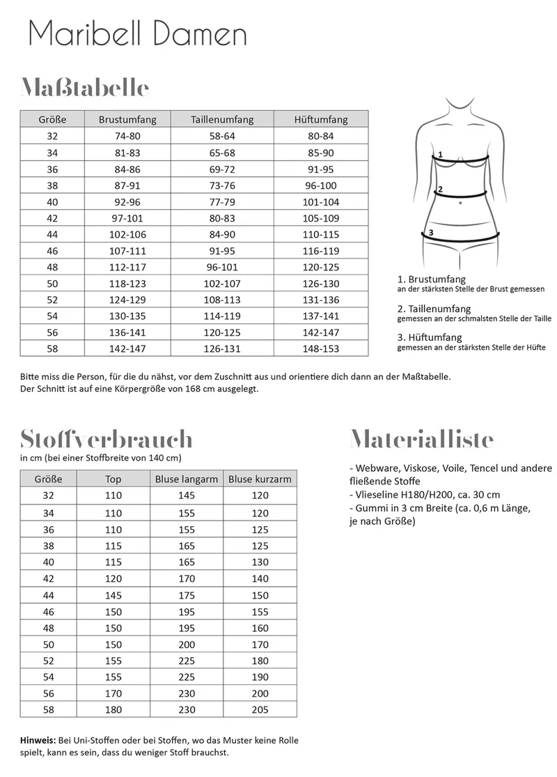 Fadenkäfer Schnittmuster "Maribell" Damen