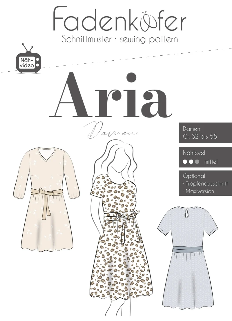 Fadenkäfer Schnittmuster "Aria" Kleid Damen